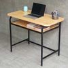 Bàn làm việc có ngăn để sách 100x50cm gỗ cao su khung sắt SPD68205