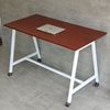 Bàn làm việc di động 120x60cm gỗ cao su chân sắt FOS011