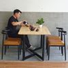 Bàn ăn chữ nhật 140x80cm gỗ cao su chân sắt BA68158