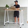 Bàn đứng di động 120x60x105cm gỗ tràm chân sắt lắp ráp FOS014