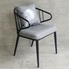 Ghế cafe khung sắt có tay tựa bọc nệm da simili GCF160