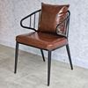 Ghế cafe khung sắt có tay tựa bọc nệm da simili GCF160