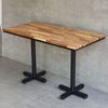 Bàn cafe chữ nhật 120x60cm gỗ tràm chân sắt đôi CFD68187