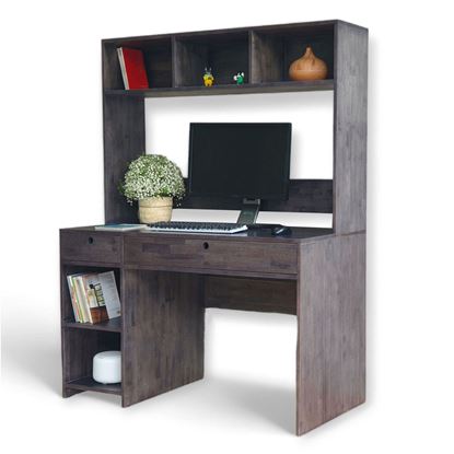 Bàn làm việc liền kệ sách 120x60x160cm gỗ cao su FD68053