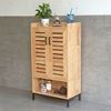 Tủ để giày 2 cánh 60x35x100cm gỗ cao su chân sắt KTB6814