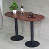 Bàn cafe hình Oval cho nhà hàng 120x60cm gỗ tràm 2 chân trụ CFD68188