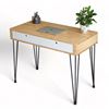 Bàn làm việc có ngăn kéo 100x60cm gỗ cao su chân sắt Hairpin BD68105