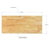 Mặt bàn làm việc chữ nhật 160x70cm gỗ cao su AA 17mm có lỗ luồn dây MB035