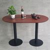 Bàn cafe hình Oval cho nhà hàng 120x60cm gỗ tràm 2 chân trụ CFD68188