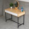 Bàn làm việc có ngăn kéo mini 100x50cm gỗ cao su chân sắt BD68103