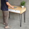 Bàn làm việc có ngăn kéo 100x60cm gỗ cao su chân sắt Hairpin BD68105