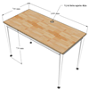 Bàn làm việc 140x70cm gỗ cao su chân sắt lắp hệ CONE II HBCN027
