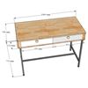 Bàn làm việc có ngăn kéo mini 100x50cm gỗ cao su chân sắt BD68103