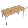 Bàn làm việc có hộc 140x60cm gỗ cao su chân sắt Hairpin BD68104