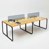 Bàn làm việc cụm 4 người ngồi chân sắt hệ Minimal HBMN032