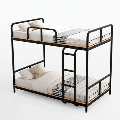 Giường tầng khung sắt lắp ráp mặt gỗ tự nhiên GT014