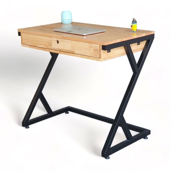 Bàn làm việc nhỏ 80x50cm có hộc kéo chân sắt chữ Z BD68112