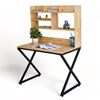 Bàn học liền kệ sách 100x60x145cm chân sắt chữ X lắp ráp FD68054