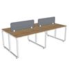 Bàn làm việc cụm 4 người ngồi chân sắt hệ Minimal HBMN0032