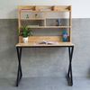 Bàn học liền kệ sách 100x60x145cm chân sắt chữ X lắp ráp FD68054
