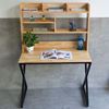 Bàn học liền kệ sách 100x60x145cm chân sắt chữ X lắp ráp FD68054