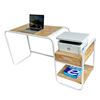 Bàn làm việc kết hợp kệ để máy in gỗ tự nhiên khung sắt BD68094