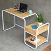 Picture of Bàn làm việc kết hợp kệ để máy in gỗ tự nhiên khung sắt BD68094