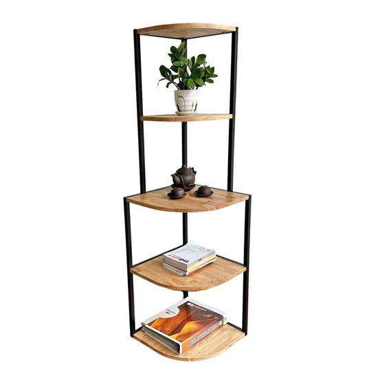 Kệ góc tường gỗ khung sắt KGT68018