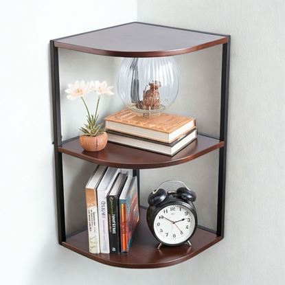 Kệ góc tường nhỏ hình quạt bằng gỗ KGT68019