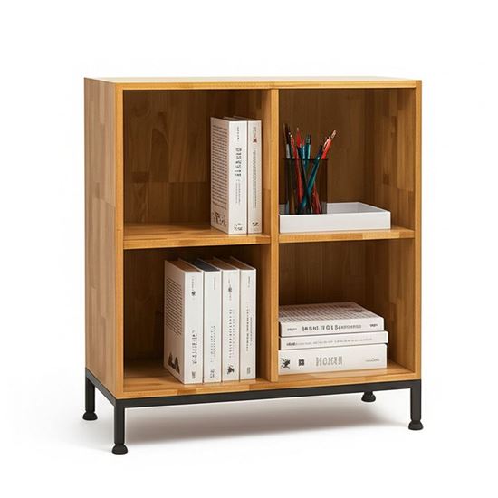 Kệ hồ sơ văn phòng 70x70x30cm gỗ cao su THS68066