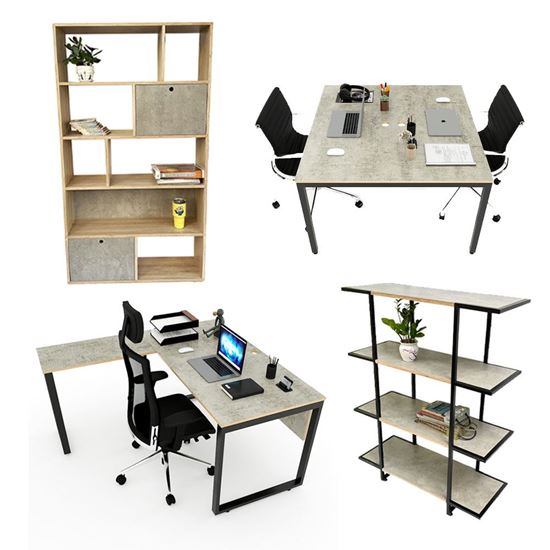 Combo phòng làm việc Team 3 người PLV015