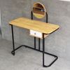Bàn trang điểm mini có gương gỗ tự nhiên chân sắt BTD68062