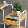 Picture of Bàn làm việc kết hợp kệ để máy in gỗ tự nhiên khung sắt BD68094