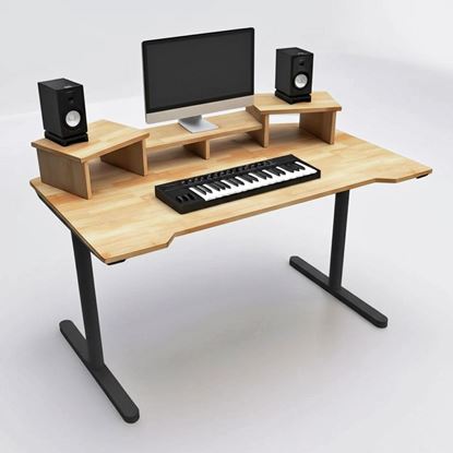 Bàn phòng thu StudioDesk gỗ tự nhiên chân sắt tròn SD68009