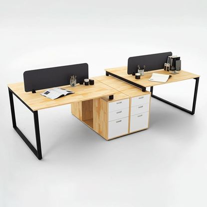 Bàn cụm 4 chân tủ gỗ tự nhiên hệ RECTANG HBRT072