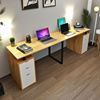 Bàn làm việc cụm 2 chân tủ gỗ tự nhiên chân sắt HBRT073