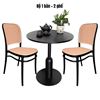 Combo bàn cafe tròn và 2 ghế nhựa CBCF222