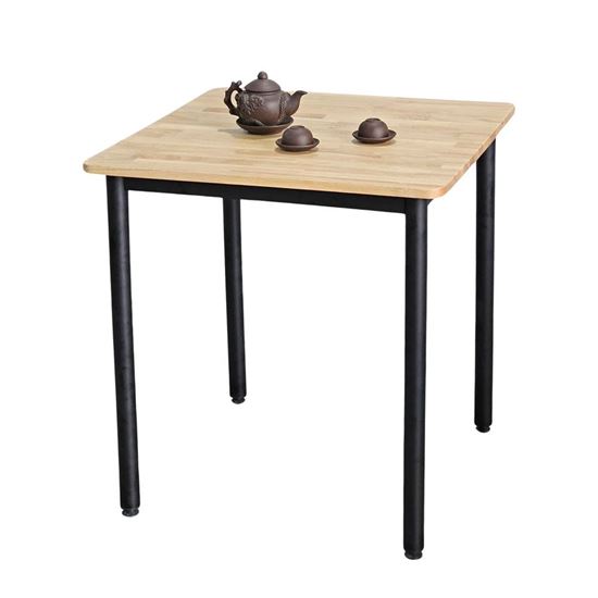 Bàn vuông 70cm gỗ tự nhiên chân sắt tròn BA68151