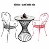 Bộ bàn tròn gạch men và 2 ghế sắt sơn tĩnh điện CBCF233
