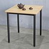 Bàn vuông 70cm gỗ tự nhiên chân sắt tròn BA68151