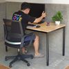 Bàn làm việc 140x70cm gỗ cao su chân sắt lắp ráp hệ OMA HBOM004