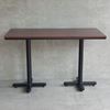 Bàn nhà hàng, cafe chữ nhật chân sắt 2 trụ gỗ tự nhiên CFD68156