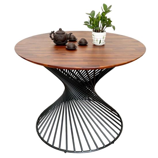 Bàn tròn 1m gỗ Tràm chân sắt tròn BA68144