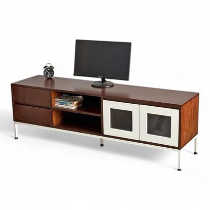 Kệ tivi có ngăn kéo gỗ cao su chân sắt KTV68096