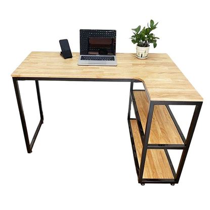Bàn làm việc góc L chân kết hợp kệ CD68019