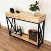 Bàn console XAPO khung sắt mặt gỗ CST047