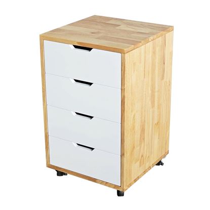 Tủ di động 4 ngăn kéo gỗ tự nhiên TCN68034
