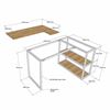 Bàn làm việc góc L chân kết hợp kệ CD68019