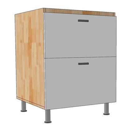 Module tủ bếp dưới 60cm hệ 2 ngăn kéo MTBD013