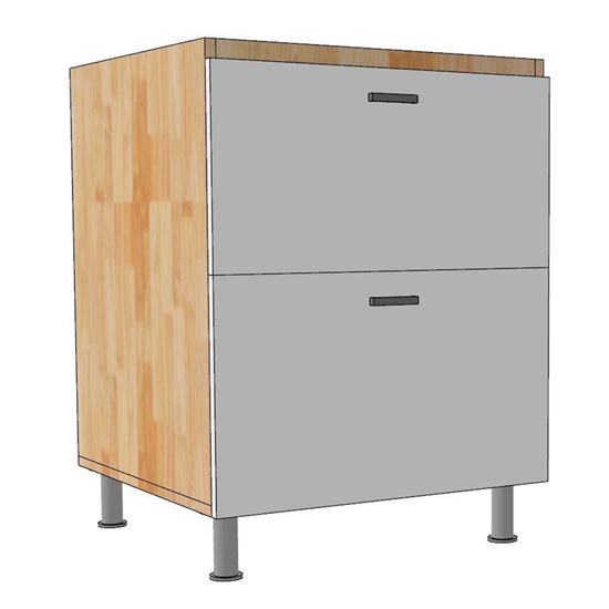 Module tủ bếp dưới 60cm hệ 2 ngăn kéo MTBD013